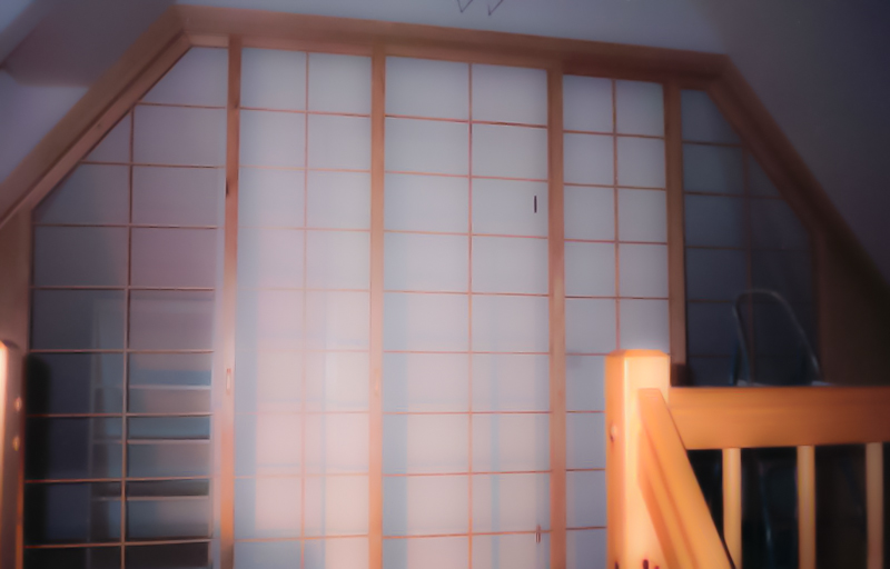 Shoji closet on a pitched roof